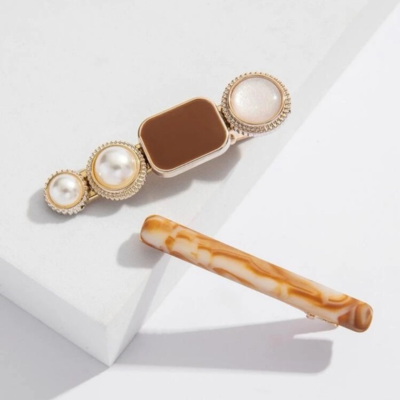 🆕 Faux Pearl & Shell Decor Hair Clip Set of 6 - Picture 5 of 8